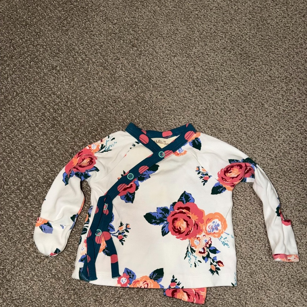 Matilda Jane Floral Long Sleeve Shirt - White, Pink, and Blue